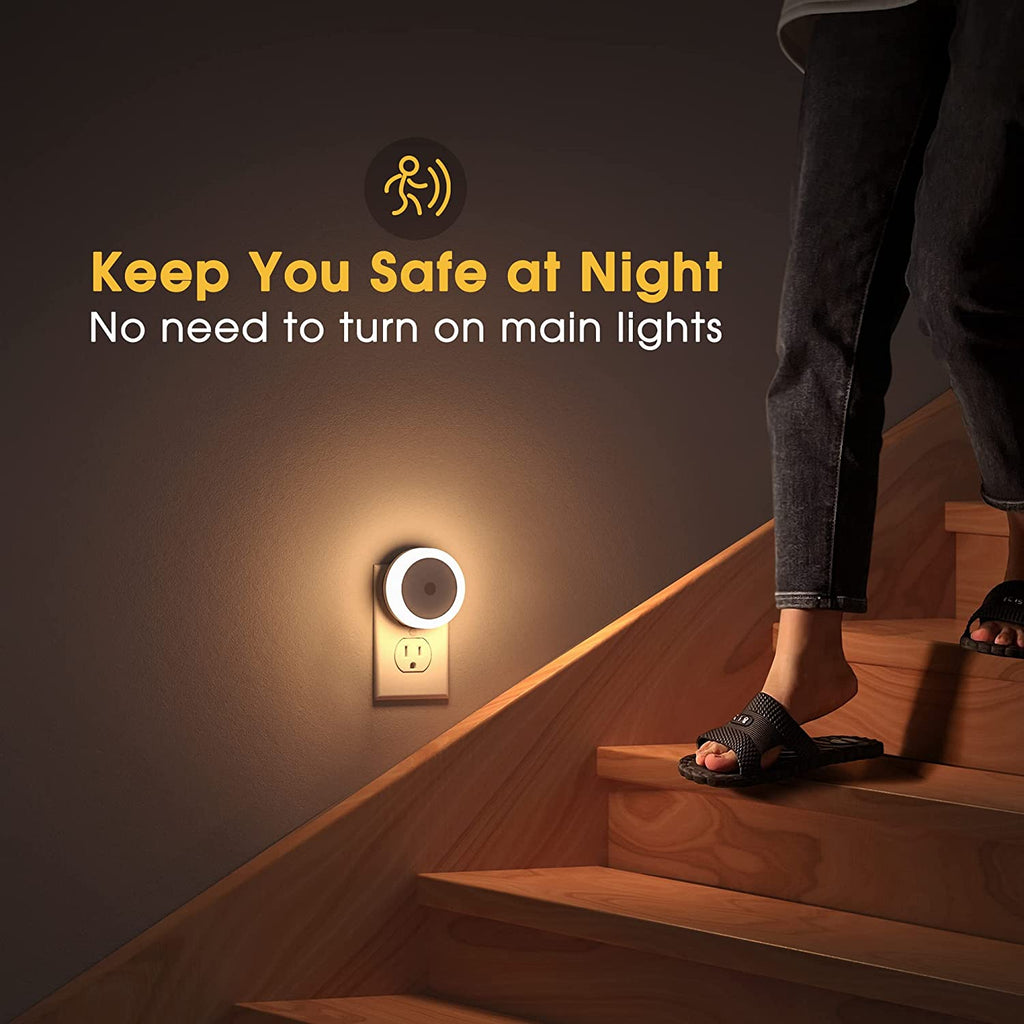 LED Night Lights Plug into Wall [4 Pack] Plug in Night Light Warm