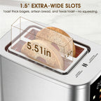 2 Slice Toaster, 1.5" Wide Slots, 7.2" Touchscreen