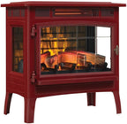 Freestanding Electric Fireplace Stove Heater with 3D Flame Effect for 1,000 Sq. Ft. Room, Cream