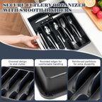 49 Piece Stainless Steel Silverware Set with Steak Knives - 8 Person Silverware Set with Organizer, Include Knives, Forks & Spoons Flatware Set for Apartment & Restaurant