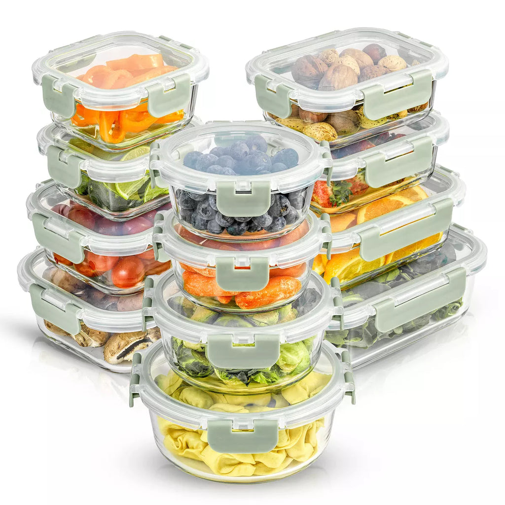Joyful by Joyjolt 24 Piece Glass Storage Containers with Leakproof Lids Set