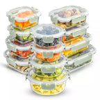 Joyful by Joyjolt 24 Piece Glass Storage Containers with Leakproof Lids Set