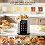 2 Slice Toaster, 1.5" Wide Slots, 7.2" Touchscreen