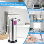 Stainless Steel Automatic Soap Dispenser Touchless Sensor Liquid Soap Dispenser Pump Waterproof Soaps Dispenser for Bathroom