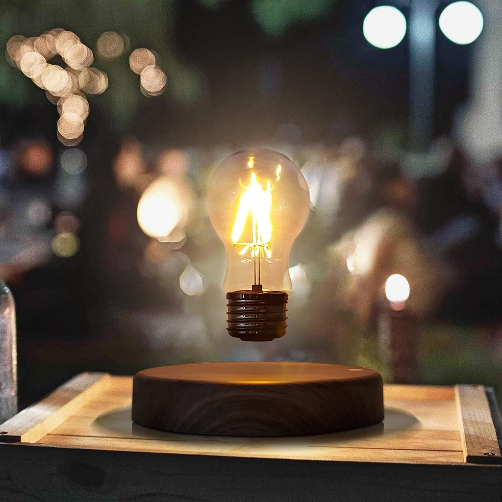 Levitating Bulb Lamp Magnetic Floating LED Light Desk Lamp Table Lamp Night Light, 360 Degree Automatic Rotating Light for Unique Gifts Room Home Office Decor