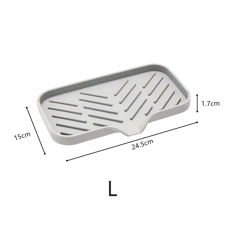 Silicone Faucet Mat Kitchen Sink Tray Soap Dispenser Sponge Drain Pad Sink Splashdrying Mat Countertop Storage Tray Soaptray