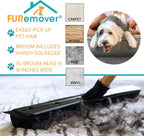 Pet Hair Removal Rubber Broom, Heavy Duty Cleaning 18" Broom Head