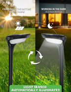 Solar Pathway Lights Outdoor 4 Pack - 150 LM High Bright Solar Lights Outdoor Waterproof IP65, Warm/Cool 2 Color Modes, Landscape Path Light for Walkway Driveway Garden Yard Patio