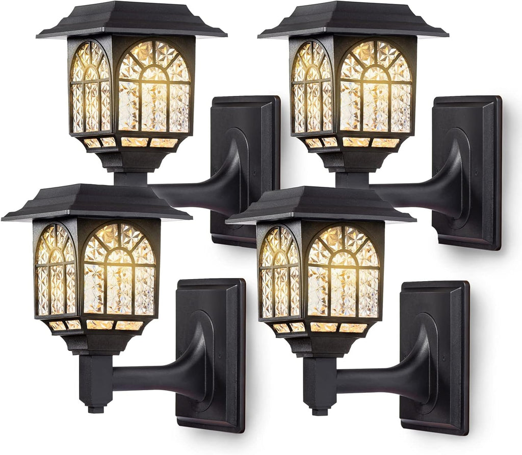 Illuminate Your Outdoors with Solar Fence Lights - 2 Pack of Waterproof LED Lanterns for Garden, Patio, and Yard