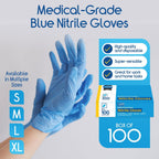Blue Nitrile Disposable Gloves | 4.5 Nitrile Disposable Safety Medical Cooking Cleaning Gloves