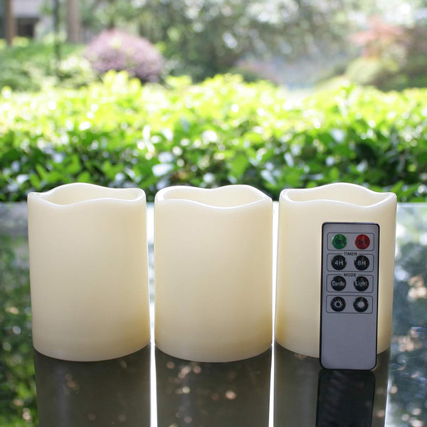 Outdoor Waterproof Battery Operated Flameless LED Pillar Candles