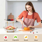 Fruit Bowl for Kitchen Counter - 2 Tier Ceramic Fruit Basket, Fruit Holder for Fresh Fruit & Veggies, Modern Tiered Fruit Platter Serving Trays for Party