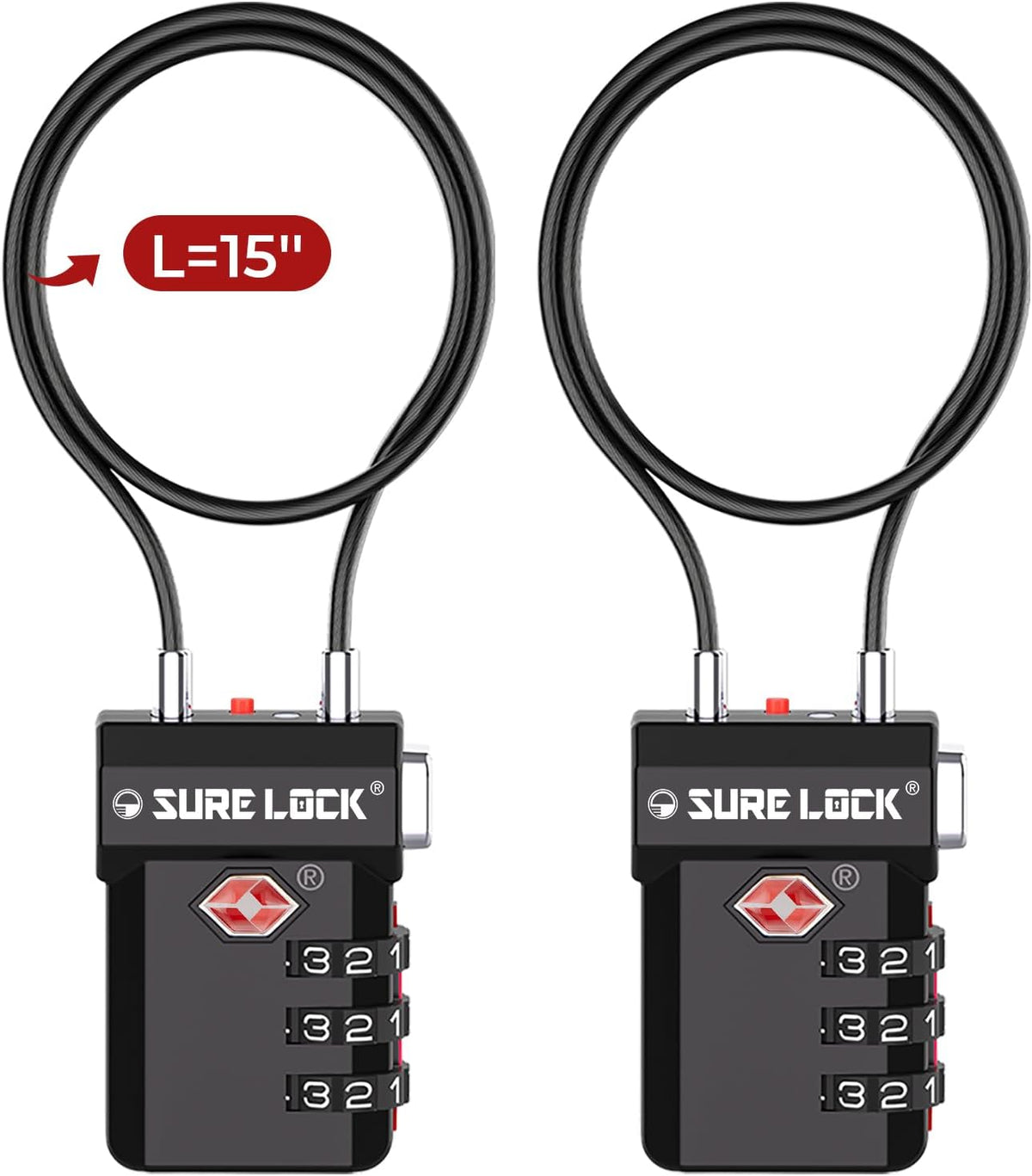 3 Digit TSA Approved Luggage Locks