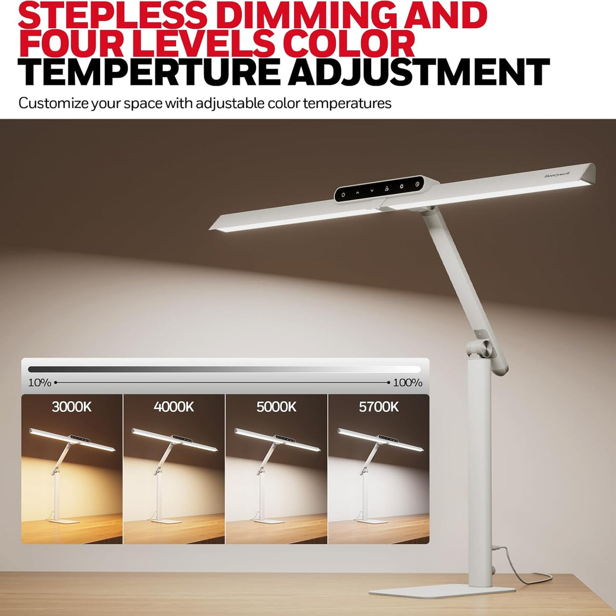 Transform Your Workspace with the HJ1WT 1200LM Dimmable LED Desk Lamp - Perfect for Any Task!