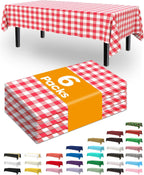 Thanksgiving Tablecloths 6 Pack, 54 X 108 Inch, Pumpkin Harvest