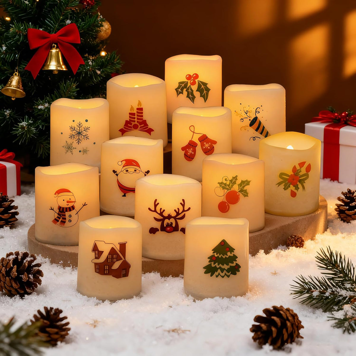 Battery Operated Flameless LED Votive Candles Warm White Light 6 Pack