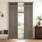 Pinch Pleated Linen Curtains 90 Inches Long Semi Sheer 2 Panels Natural