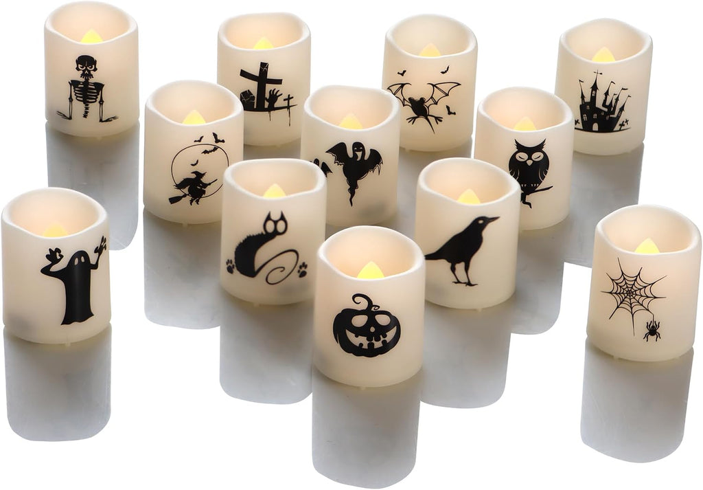 Battery Operated Flameless LED Votive Candles Warm White Light 6 Pack
