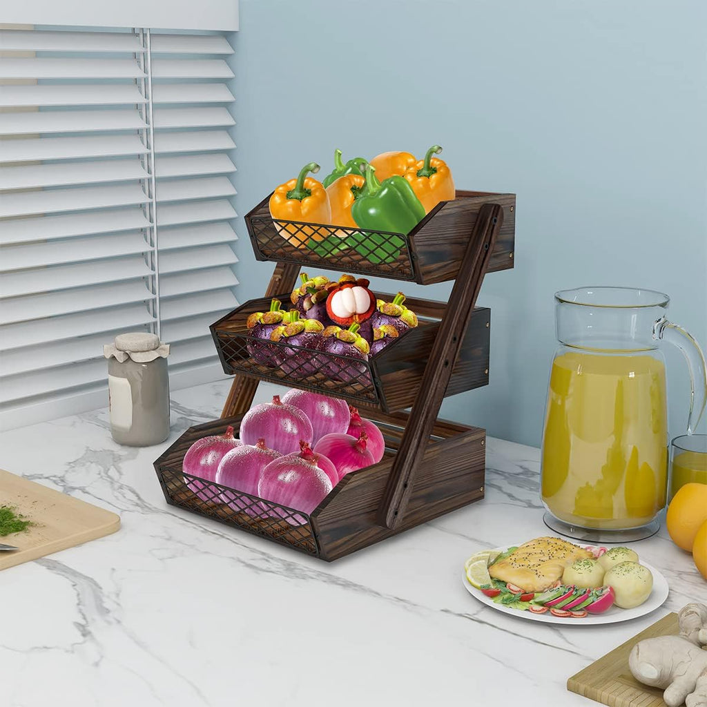 Fruit Basket for Kitchen Counter Organizer,Fruit Bowl Stand Storage