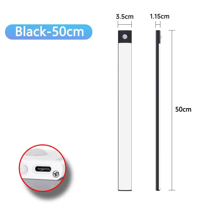 Motion Sensor Night Light USB Rechargeable Wireless Lamp under Cabinet Led Lights for Kitchen Cabinet Bedroom Wardrobe Lighting