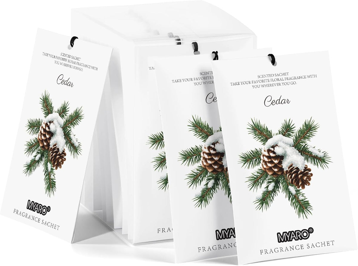 12 Pack Fresh Linen Scented Sachets, Closet Deodorizer Car Freshener
