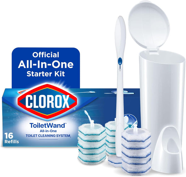 Toiletwand Toilet Cleaning Kit, 1 Starter Kit with 16 Refill Heads