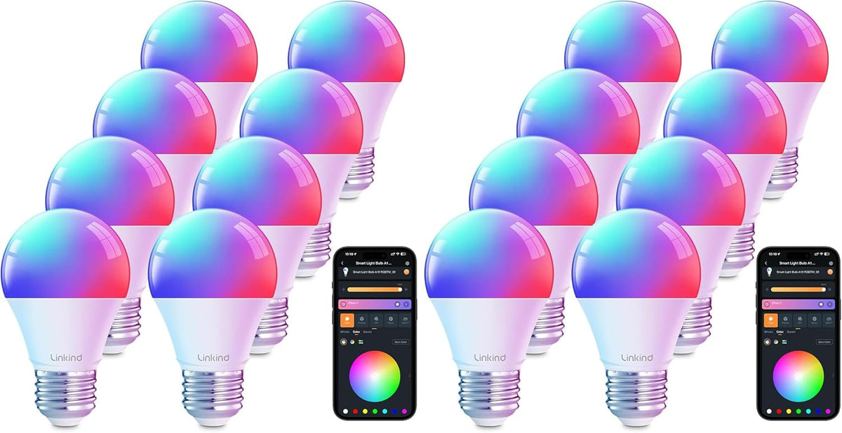 Smart Light Bulbs, Work with Alexa, Google Home, Aidot