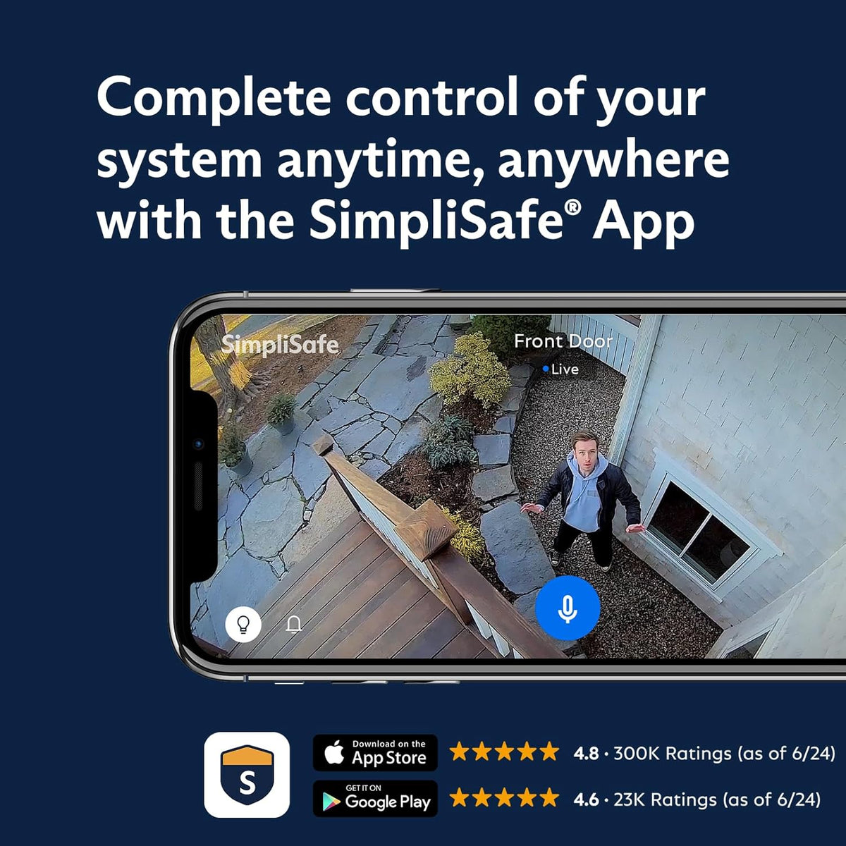 Simplisafe 11 Piece Wireless Home Security System Gen 3 with Wireless Indoor HD Camera - Optional 24/7 Professional Monitoring - No Contract - Compatible with Alexa and Google Assistant,White