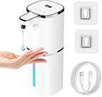 Automatic Liquid Soap Dispenser Touchless, USB Rechargeable Smart Hand Soap Dispenser, 9-Level Adjustable, Physical Button Operation, 13.5Oz/400Ml Wall Mounted for Bathroom Kitchen Dish Soap