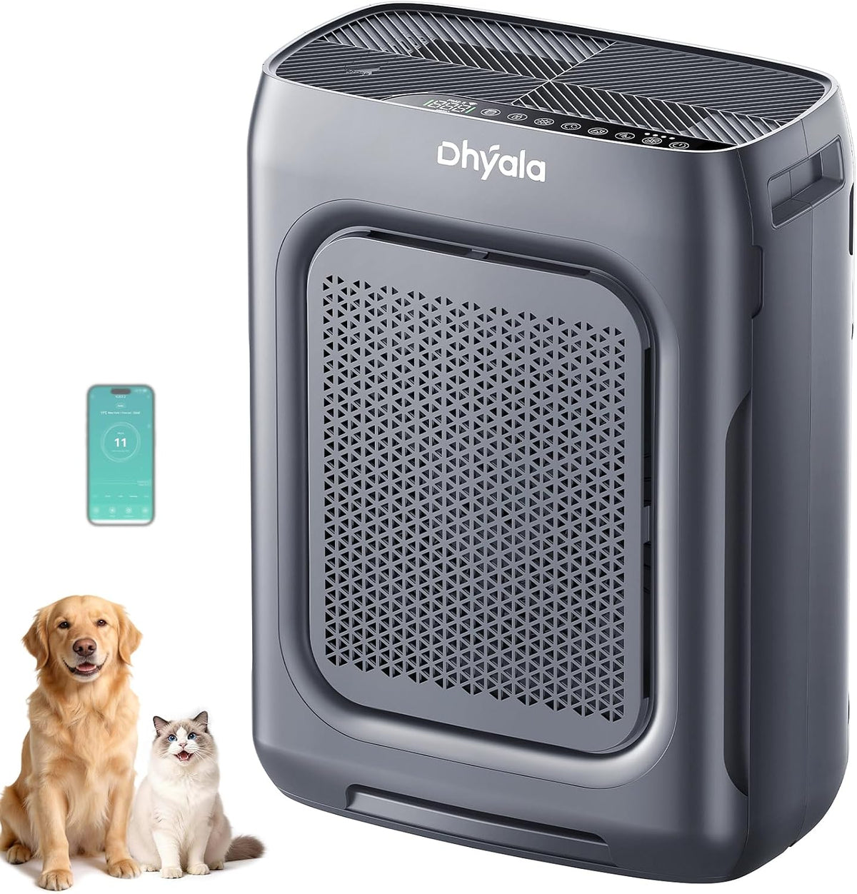 Air Purifier for Home Bedroom Large Room up to 3000Ft², HEPA Air Purifier with Washable Double-Sided Filters, Smart Wifi, AQI Display, Air Cleaner for Pets, Dust, Pollen, 15Db Sleep Mode, Fragrance