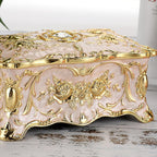 Hipiw Vintage Metal Jewelry Box Organizer for Women, 4.9"X3.4"X2.7"