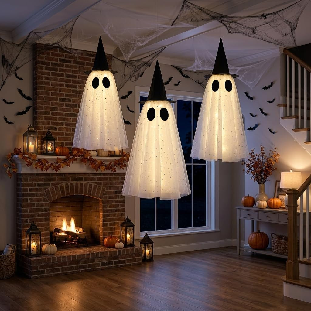 Halloween Ghost Decor Outdoor, Halloween Hanging Ghost Decorations
