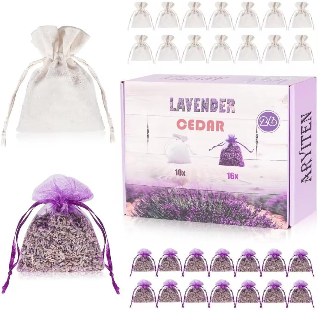 26 Cedar & Lavender Sachets for Closet, Clothes Storage