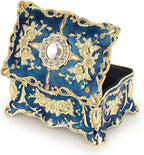 Hipiw Vintage Metal Jewelry Box Organizer for Women, 4.9"X3.4"X2.7"