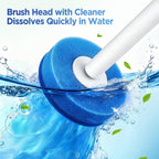 Disposable Toilet Brush, Wall Mounted Toilet Bowl Brush with 35 Blue Refills, Toilet Bowl Brush with Storage Box for Deep Bathroom Toilet Cleaning (1 Handle + 35 Refills).