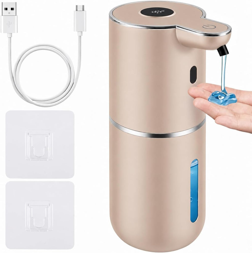 Automatic Soap Dispenser, Hand Soap Dispenser 12.8Oz/380Ml Smart Rechargeable, Liquid Touchless Soap Dispensers with 6-Level, Wall Mounted or Countertop Dish Soap Dispensing for Bathroom & Kitchen