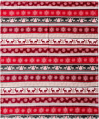 Christmas Reindeer Snowflake Throw Blanket, Red Winter Fleece 50X60
