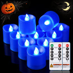 Black Flameless LED Votive Tealight Candles & Timer Remote, 12Pack