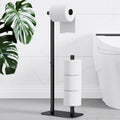 Toilet Paper Holder Stand, Bathroom Storage, Medium, Black