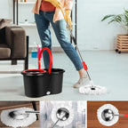 Spin Mop and Bucket with Wringer Set, 360° Spinning Mop Bucket System with 3 Microfiber Mop Replacement Heads Refills, 61" Stainless Steel Extended Handle for Floor Cleaning Home Office(20Qt)