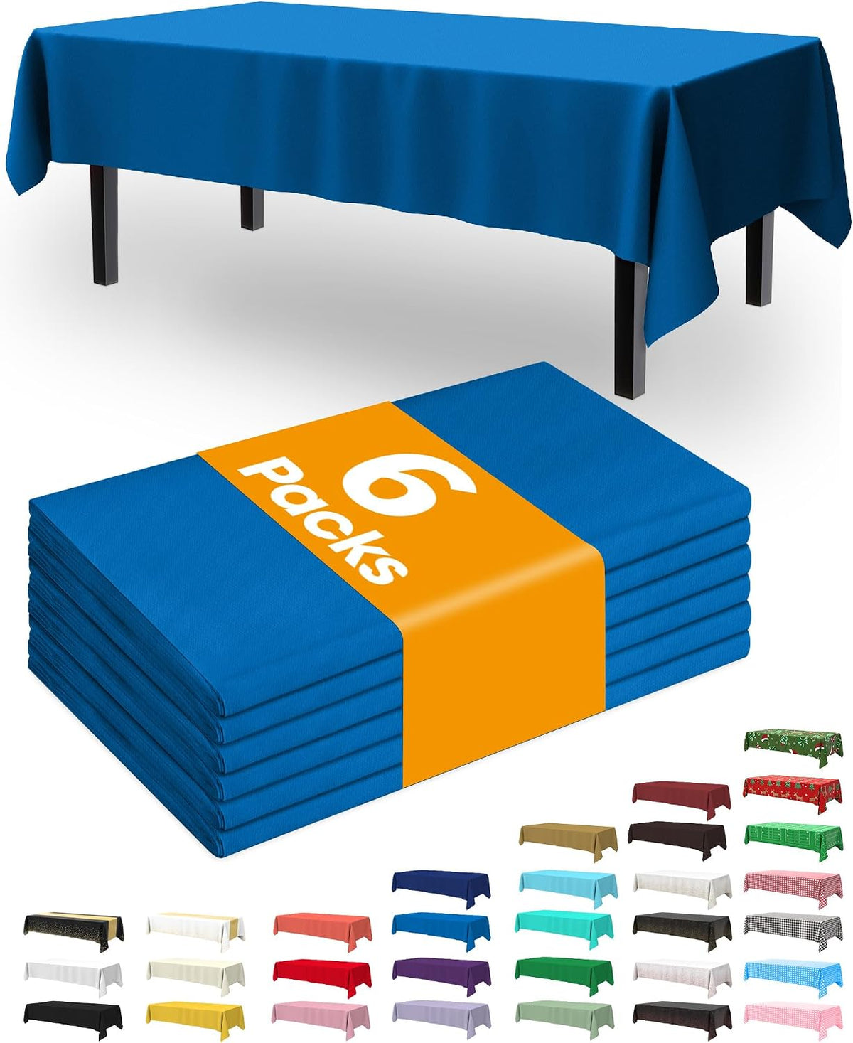 Thanksgiving Tablecloths 6 Pack, 54 X 108 Inch, Pumpkin Harvest