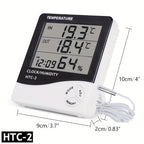 LED Thermometer Thermo-Hygrometer Multifunction Electronic Clock Temperature Humidity Meter Weather Station for Home with Alarm