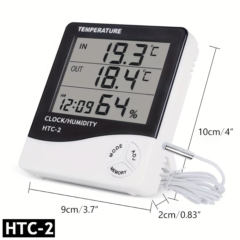 LED Thermometer Thermo-Hygrometer Multifunction Electronic Clock Temperature Humidity Meter Weather Station for Home with Alarm