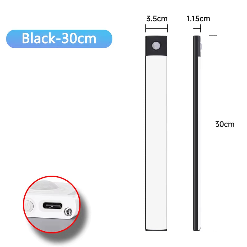 Motion Sensor Night Light USB Rechargeable Wireless Lamp under Cabinet Led Lights for Kitchen Cabinet Bedroom Wardrobe Lighting