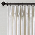 Pinch Pleated Linen Curtains 90 Inches Long Semi Sheer 2 Panels Natural