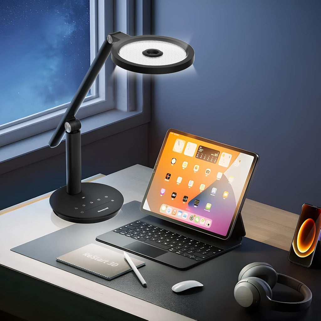 H6 Desk Lamp for Home Office, Dimmable Reading Table Light, Black