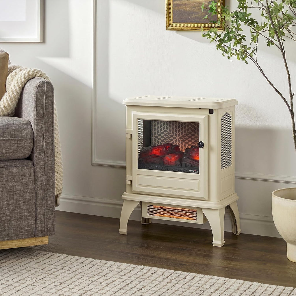 ® Infrared Stove Heater with 3D Flame® Effect and Remote, Cream