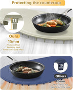 Food Warming Mat for Countertop,Extra Large Silicone Mat,Light Gray