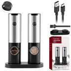 Electric Pepper Powder Grinder USB Rechargeable Salt Pepper Grinder with Adjustable Roughness Freshly Ground Pepper Kitchen Tool