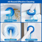 Disposable Toilet Brush, Wall Mounted Toilet Bowl Brush with 35 Blue Refills, Toilet Bowl Brush with Storage Box for Deep Bathroom Toilet Cleaning (1 Handle + 35 Refills).